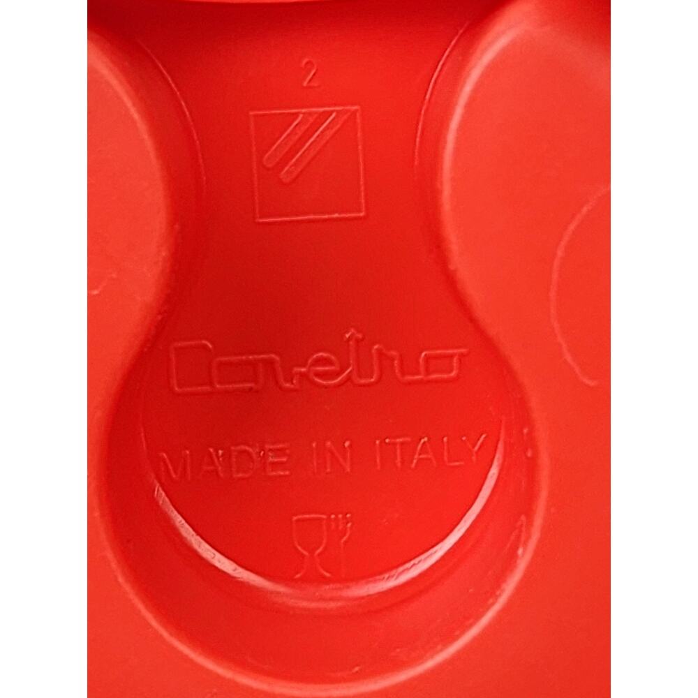 Covetro Ribbed Glass 9" Refrigerator Juice Water 40oz Pitcher w/Handle Red Lid - Picture 4 of 9